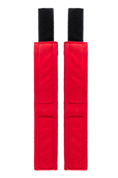Красно-черные велюровые наручники Anonymo Красно-черные велюровые наручники Anonymo