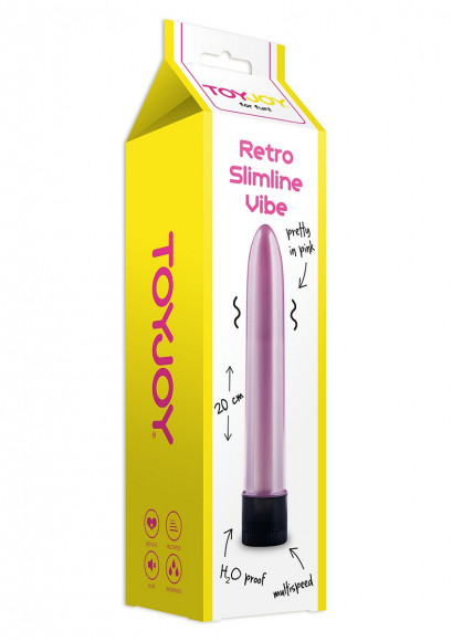 Розовый вибратор RETRO SLIMLINE - 20 см. Розовый вибратор RETRO SLIMLINE - 20 см.