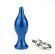 Синяя металлическая анальная пробка с кольцом - 7 см. Синяя металлическая анальная пробка с кольцом - 7 см.