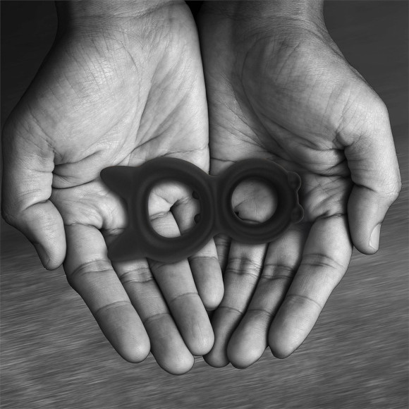 Черное двойное эрекционное кольцо Rooster Kalf Черное двойное эрекционное кольцо Rooster Kalf