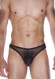 Мужские черные полупрозрачные трусы-бразилиана Мужские черные полупрозрачные трусы-бразилиана