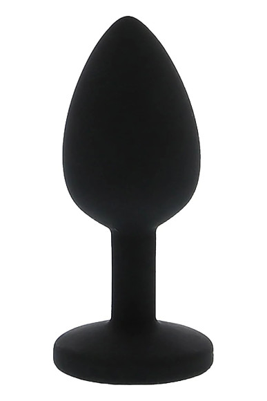 Черная гладкая анальная пробка с розовым кристаллом Silicone Diamond Plug - 7 см. Черная гладкая анальная пробка с розовым кристаллом Silicone Diamond Plug - 7 см.