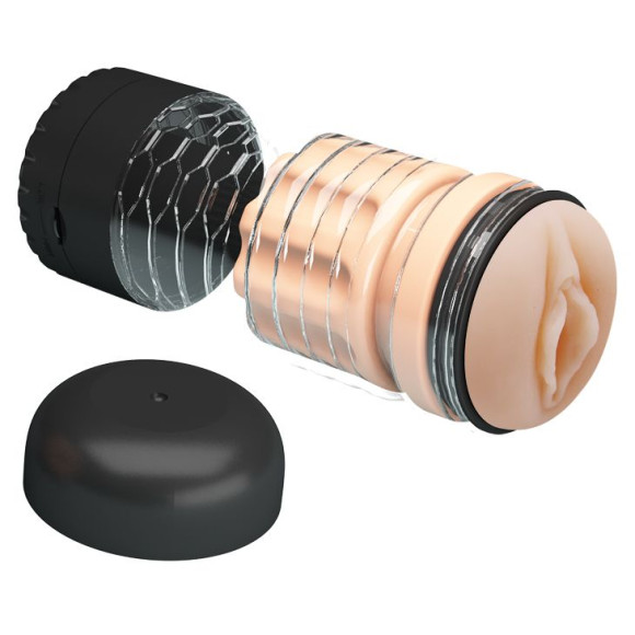 Вибромастурбатор-вагина Emily в черной колбе Вибромастурбатор-вагина Emily в черной колбе