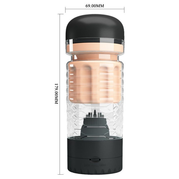 Вибромастурбатор-вагина Emily в черной колбе Вибромастурбатор-вагина Emily в черной колбе