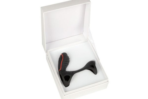 Чёрная насадка на фаллос Gladiator + LRS с трехкнопочным пультом управления Чёрная насадка на фаллос Gladiator + LRS с трехкнопочным пультом управления