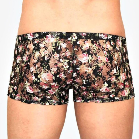 Мужские трусы-боксеры в сеточку с цветочным узором Мужские трусы-боксеры в сеточку с цветочным узором