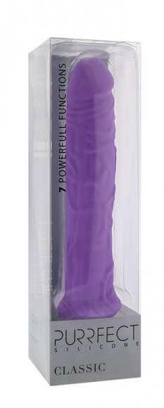 Фиолетовый вибратор-реалистик PURRFECT SILICONE CLASSIC 8.5INCH - 21,5 см. Фиолетовый вибратор-реалистик PURRFECT SILICONE CLASSIC 8.5INCH - 21,5 см.