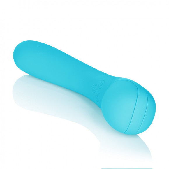 Голубой вибромассажер Impress Wand - 12 см. Голубой вибромассажер Impress Wand - 12 см.