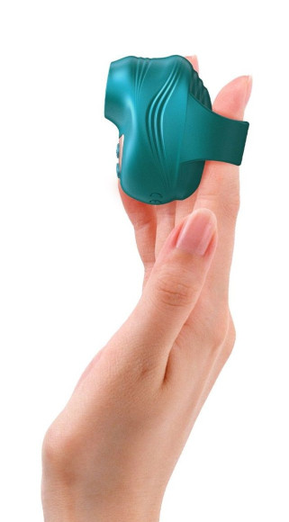 Зеленый клиторальный стимулятор на палец Kisscool Зеленый клиторальный стимулятор на палец Kisscool