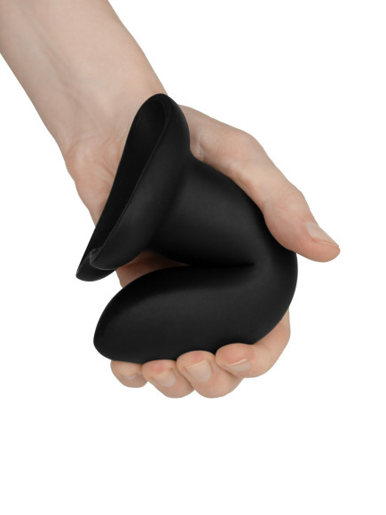 Черный нереалистичный дилдо Emotional Plus на присоске - 13 см. Черный нереалистичный дилдо Emotional Plus на присоске - 13 см.