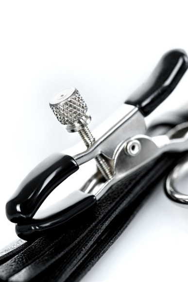 Черно-серебристые зажимы для сосков Theatre с кисточками Черно-серебристые зажимы для сосков Theatre с кисточками