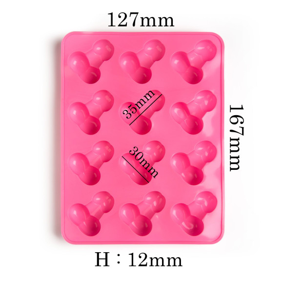 Ярко-розовая силиконовая форма для льда с фаллосами Ярко-розовая силиконовая форма для льда с фаллосами