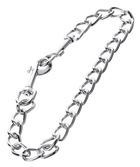 Серебристая соединительная цепочка с двумя карабинами Серебристая соединительная цепочка с двумя карабинами