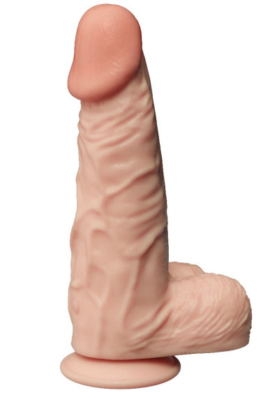 Телесный вибромассажер на присоске - 22,6 см. Телесный вибромассажер на присоске - 22,6 см.