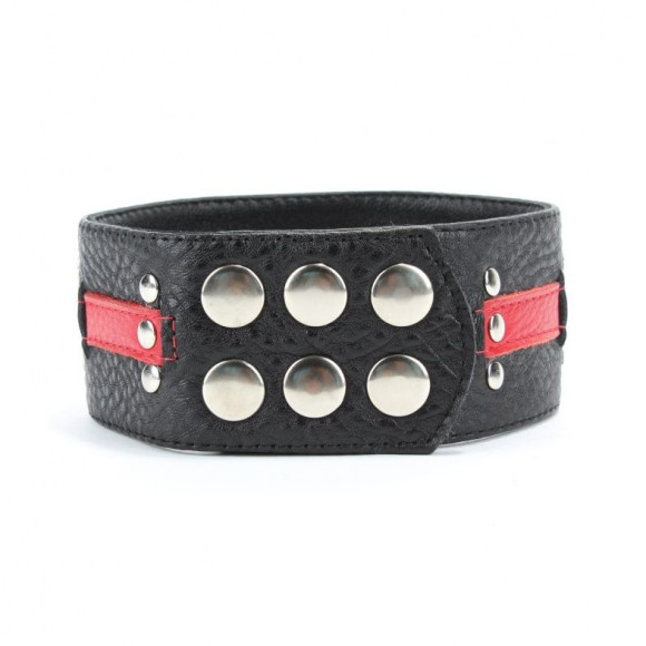 Чёрно-красный ошейник с клёпками Чёрно-красный ошейник с клёпками