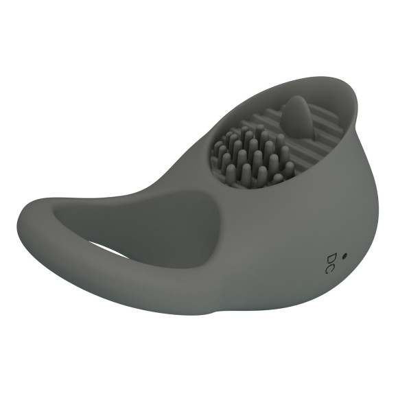 Серое эрекционное виброкольцо со стимуляцией клитора Серое эрекционное виброкольцо со стимуляцией клитора