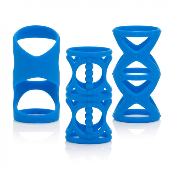 Набор насадок на пенис голубого цвета Posh Silicone Lovers Cages Набор насадок на пенис голубого цвета Posh Silicone Lovers Cages