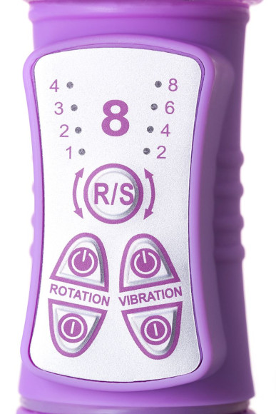 Фиолетовый вибратор High-Tech fantasy с бабочкой для клитора - 22,4 см. Фиолетовый вибратор High-Tech fantasy с бабочкой для клитора - 22,4 см.