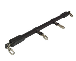 Черная металлическая распорка с кожаными ремешками и карабинами - 50 см. Черная металлическая распорка с кожаными ремешками и карабинами - 50 см.