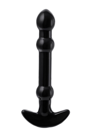 Элегантный чёрный анальный стимулятор с шариками на стволе - 19 см. Элегантный чёрный анальный стимулятор с шариками на стволе - 19 см.