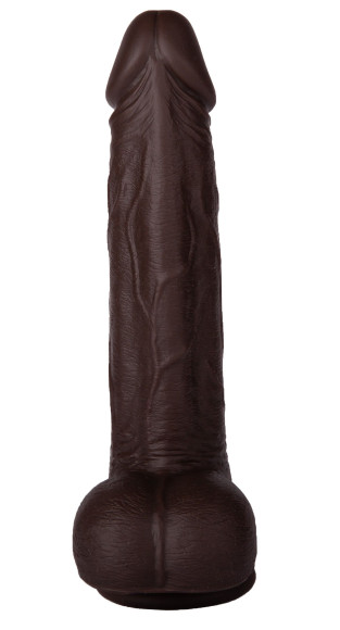 Темнокожий реалистичный вибромассажёр с нагревом, вращением, возвратно-поступательными движениями и пультом ДУ - 22 см. Темнокожий реалистичный вибромассажёр с нагревом, вращением, возвратно-поступательными движениями и пультом ДУ - 22 см.