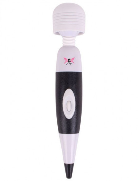 Бело-черный, работающий от USB вибромассажёр Black Edition - 32 см.