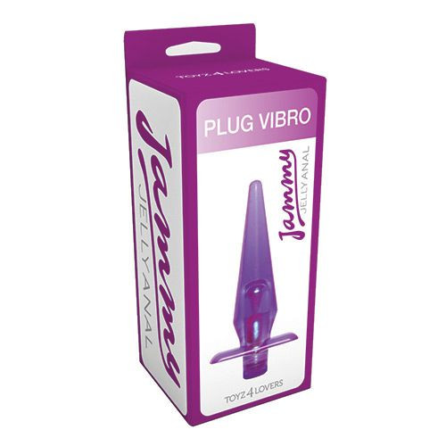 Фиолетовая анальная пробка с вибрацией JAMMY JELLY VIBRATING ANAL PLUG - 11,5 см.