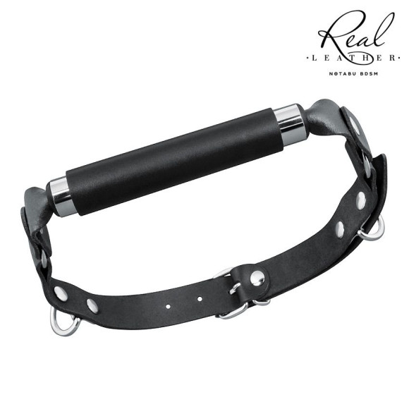 Черный кожаный кляп-трензель Черный кожаный кляп-трензель