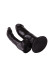 Двойной чёрный фаллоимитатор на присоске - 15 см. Двойной чёрный фаллоимитатор на присоске - 15 см.