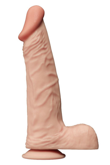 Телесный перезаряжаемый вибратор-реалистик на присоске - 20 см. Телесный перезаряжаемый вибратор-реалистик на присоске - 20 см.