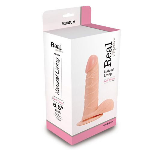 Телесный фаллоимитатор с венками REALISTIC DILDO REAL RAPTURE - 19 см. Телесный фаллоимитатор с венками REALISTIC DILDO REAL RAPTURE - 19 см.