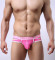 Розовые мужские трусы-брифы с вырезами и леопардовым рисунком Розовые мужские трусы-брифы с вырезами и леопардовым рисунком
