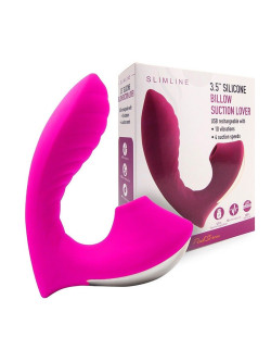 Ярко-розовый вибромассажер с вакуумной стимуляцией клитора