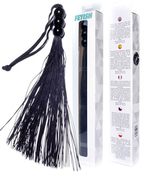 Черная силиконовая плетка - 25,4 см.