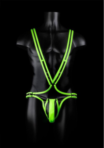 Мужская люминесцентная сбруя на тело размера L-XL Мужская люминесцентная сбруя на тело размера L-XL