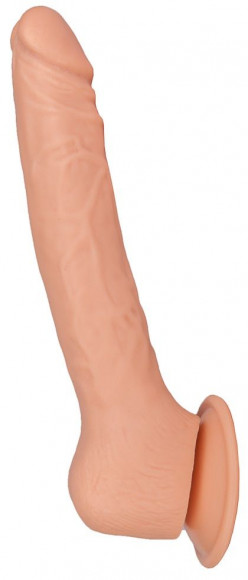 Телесный рельефный фаллоимитатор-реалистик на присоске - 19 см. Телесный рельефный фаллоимитатор-реалистик на присоске - 19 см.