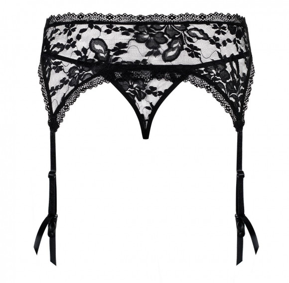 Кружевной пояс для чулок Catia в комплекте с трусиками-стрингами