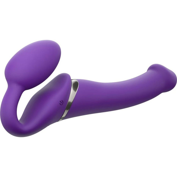 Фиолетовый безремневой вибрострапон Vibrating Bendable Strap-On - size L Фиолетовый безремневой вибрострапон Vibrating Bendable Strap-On - size L