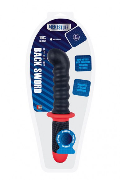 Ребристый двусторонний вибромассажер для анальной стимуляции MENZSTUFF BACK SWORD RIBBED - 27 см. Ребристый двусторонний вибромассажер для анальной стимуляции MENZSTUFF BACK SWORD RIBBED - 27 см.