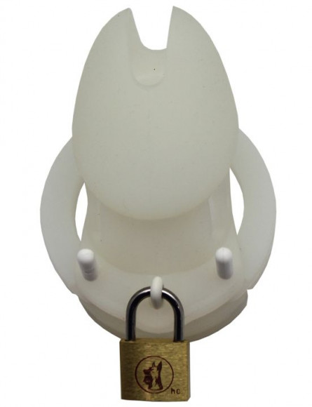 Белый силиконовый пояс верности с замочком