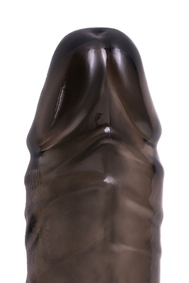 Дымчатая фаллическая насадка с подхватом и закрытой головкой - 16,2 см. Дымчатая фаллическая насадка с подхватом и закрытой головкой - 16,2 см.