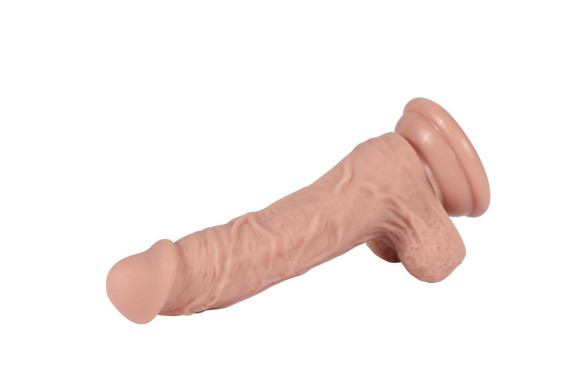 Реалистичный силиконовый фаллоимитатор REAL с мошонкой на присоске - 17 см. Реалистичный силиконовый фаллоимитатор REAL с мошонкой на присоске - 17 см.