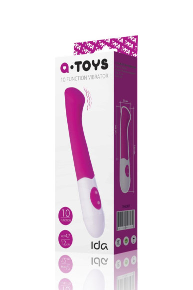 Ярко-розовый вибратор Ida со скошенной головкой для G-стимуляции - 19 см. Ярко-розовый вибратор Ida со скошенной головкой для G-стимуляции - 19 см.