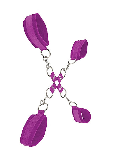 Фиолетовый комплект оков Velcro hand and leg cuffs Фиолетовый комплект оков Velcro hand and leg cuffs