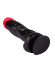 Чёрный фаллоимитатор с красной головкой - 20 см. Чёрный фаллоимитатор с красной головкой - 20 см.