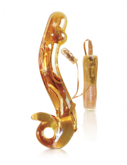 Желтый стеклянный фаллос с вибропулей ICECLES №35 - 18,5 см. Желтый стеклянный фаллос с вибропулей ICECLES №35 - 18,5 см.