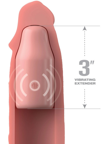 Телесная вибронасадка на член 3 Vibrating Mega X-tension with Remote - 22,9 см. Телесная вибронасадка на член 3 Vibrating Mega X-tension with Remote - 22,9 см.