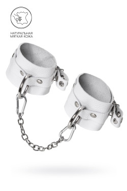 Белые мягкие кожаные оковы с люверсами