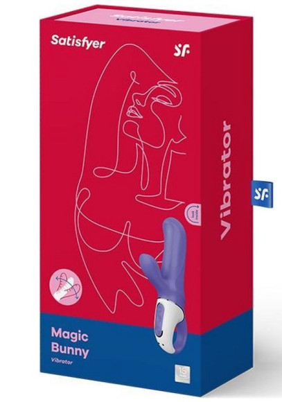 Фиолетовый вибратор Satisfyer Magic Bunny с клиторальным отростком - 17,6 см. Фиолетовый вибратор Satisfyer Magic Bunny с клиторальным отростком - 17,6 см.