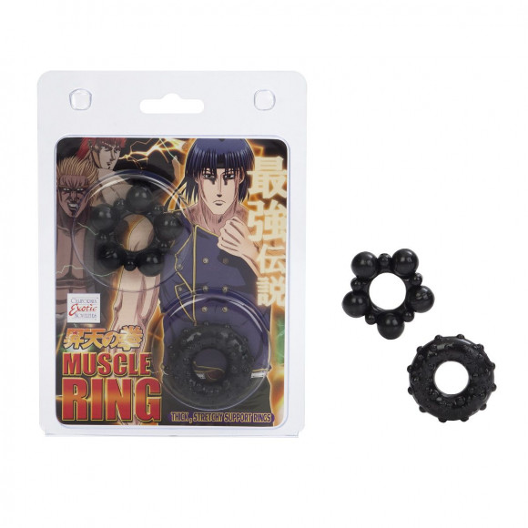 Набор из двух черных эрекционных колец MUSCLE RING Набор из двух черных эрекционных колец MUSCLE RING